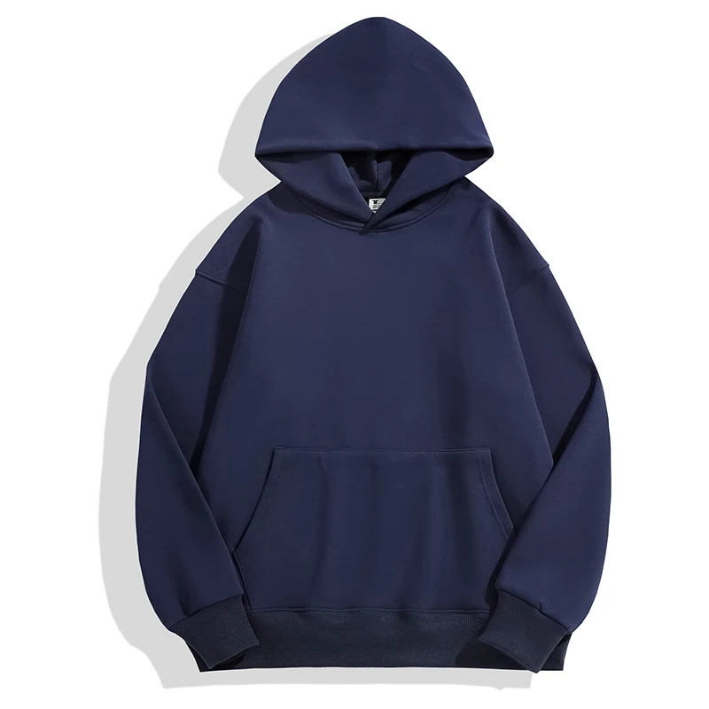Plain Hoodie 100% Cotton High Quality Cotton Thick Heavy French Terry Pullover Custom Drop Shoulder Fleece Oversized Hoodies