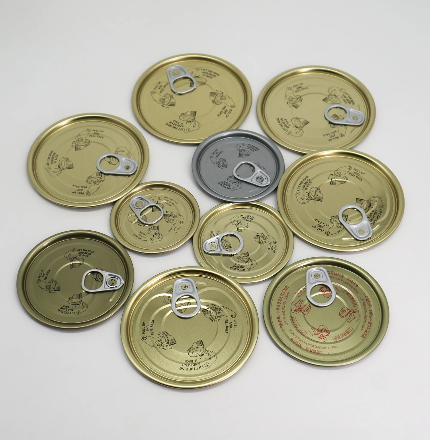 EOE EZO ETP Metal Pull Tab Pop Top Cap Ring Pull Lids Easy Open Door For Tin Can