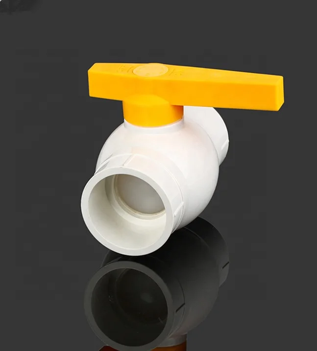 Free sample professional OEM support PVC compact ball valve in yellow handle  (BD-1701 )