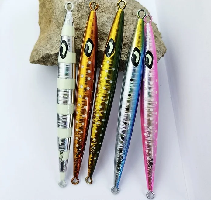 100g 150g 200g 250g 300g 400g 500g 600g 750g  Metal fishing lure fast sinking luminous glow vertical lead jig jigging lures B06