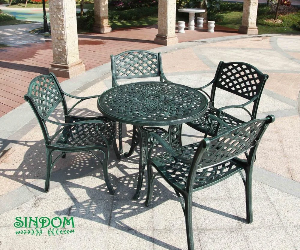 Cast Aluminum Frame Outdoor Garden Patio Furniture Set Dining Table and Chairs