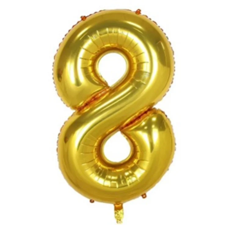 Hot Sale 40 Inch Bright Gold Foil Number Balloon  Birthday Party  Decoration