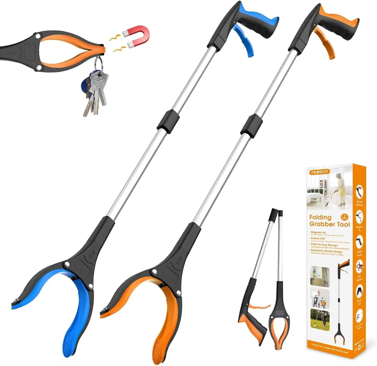 Easy To Use Foldable Gripper and Reaching Tool Grabber Reacher Tool For Trash Pick Up Stick