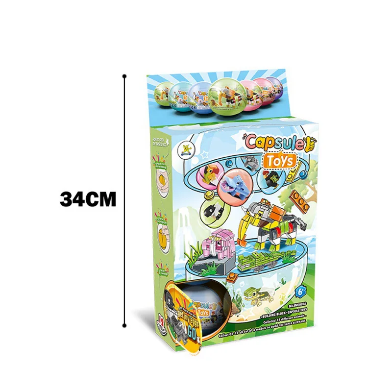 Factory DIY Plastic building blocks animal egg toys surprise small toys for kids party