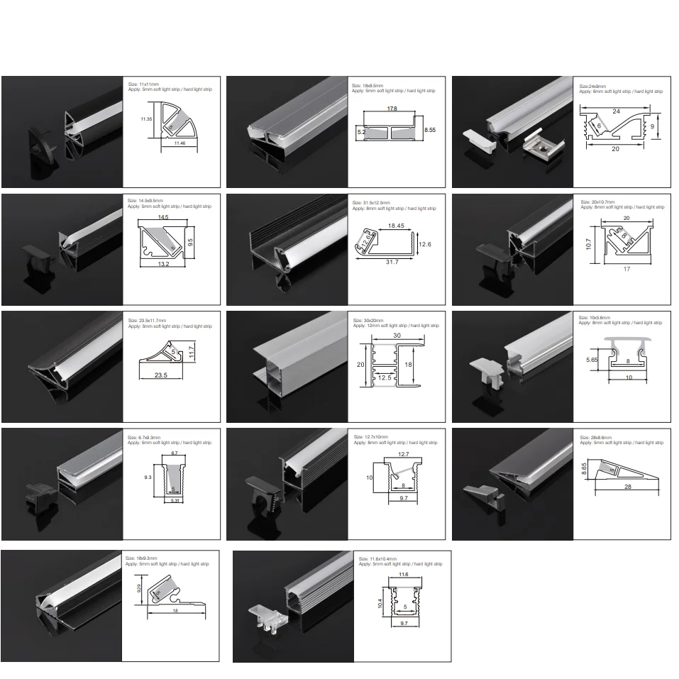 Indoor wardrobe decorative led cabinet corner linear strip light aluminum profile lighting