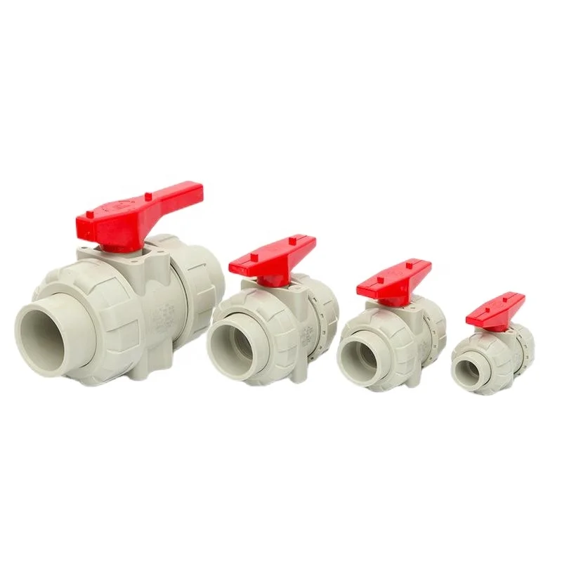 pph plastic double union ball valve pp true union ball valve