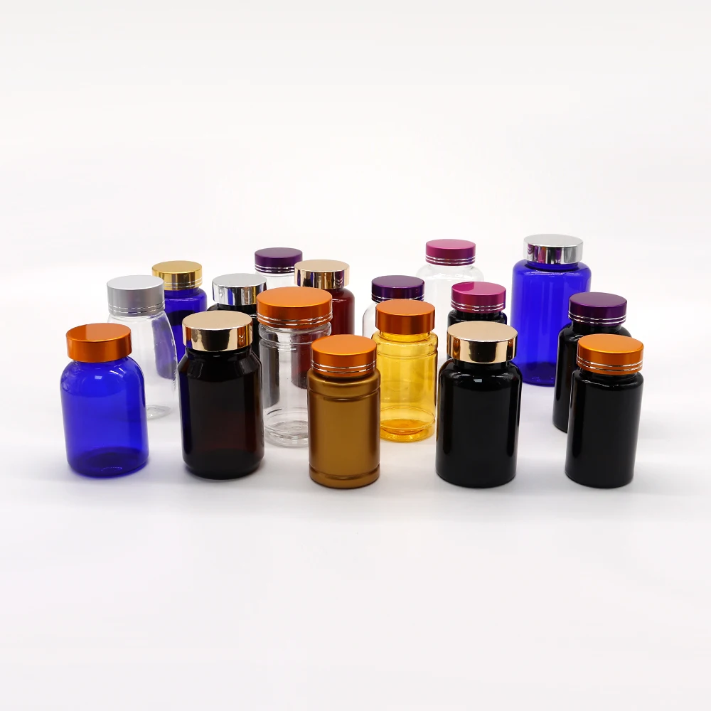 Wide Mouth 30Ml-500Ml Amber Plastic Pharmaceutical Pill Capsule Bottles For Tablet