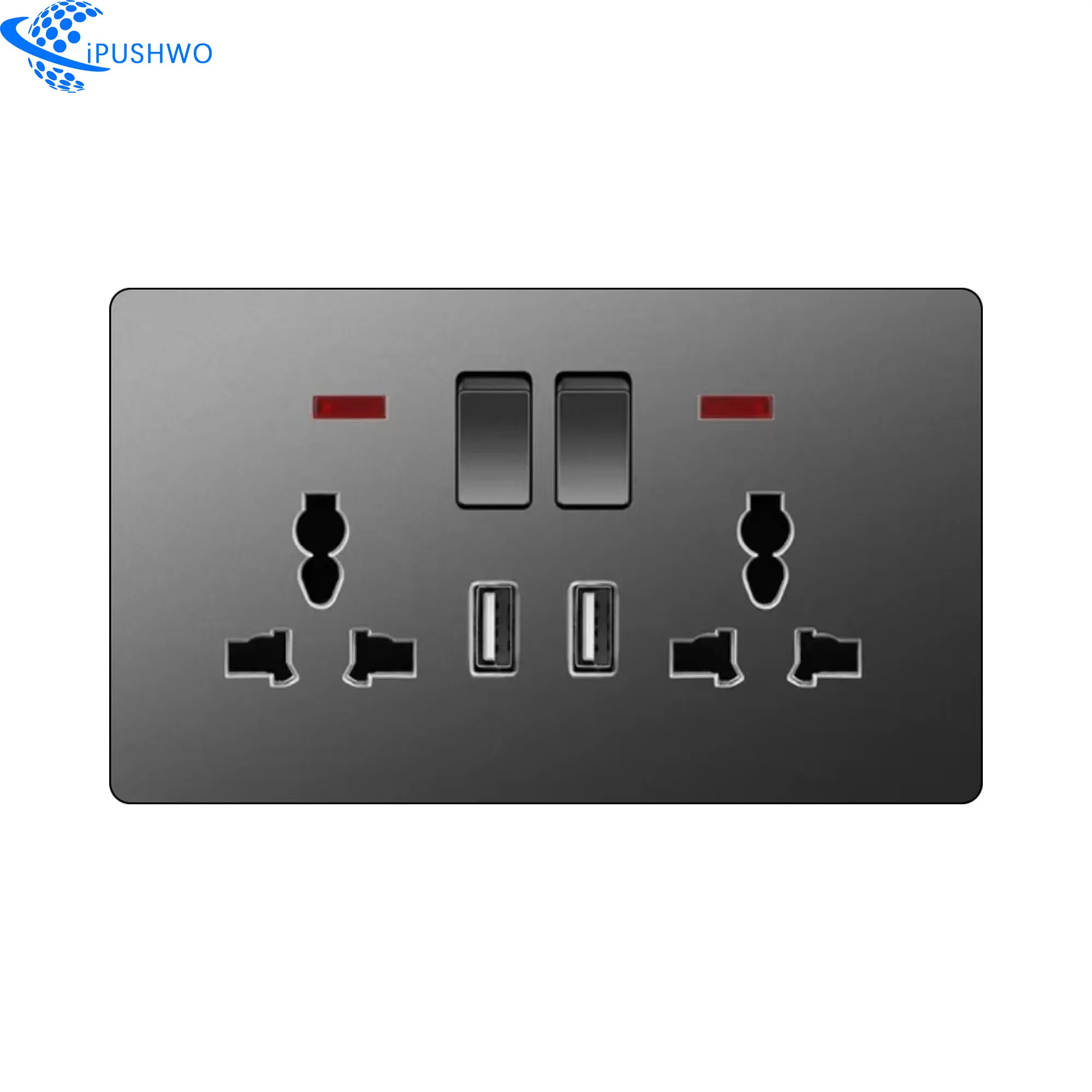 Italian Standard 4-way 3-way Dimmer Wall Switch Socket WiFi Zigbee Compatible French TV PC EU Max Voltage 250v Max Glass Home US