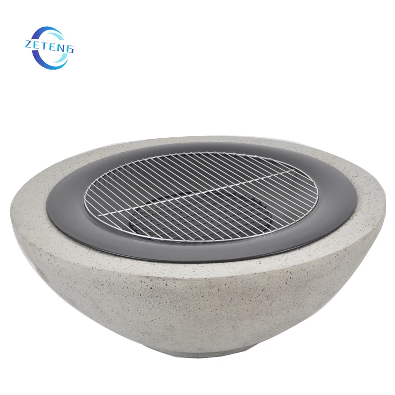 Round Wood Burning Firepit Patio BBQ Brazier Outdoor Garden Heater Magnesium Oxide Base Fire Bowls Barbecue MGO Fire Pit