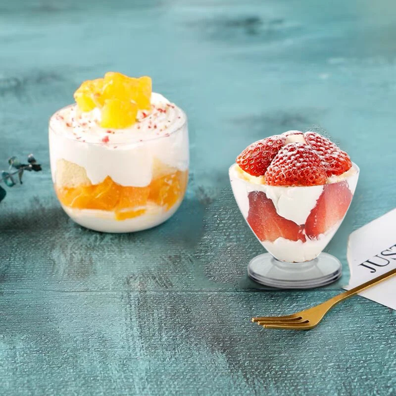 Clear Dessert Cup Reusable Plastic Cup 7oz Cup for Pudding