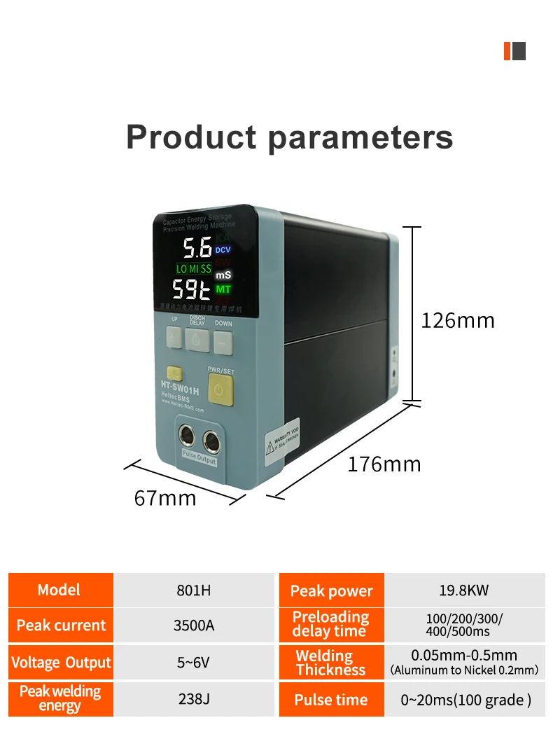 HeltecBMS High Power spot welding machine /Portable Spot Welding batteries/welding Point 19.8KW DIY Spot welder