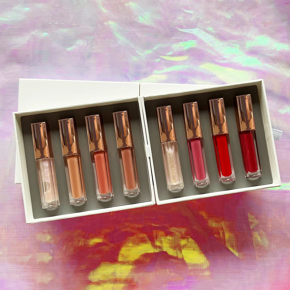 4 PCS Pigmented Matte Lipstick Set Long-Lasting Waterproof Lipgloss Kit Makeup