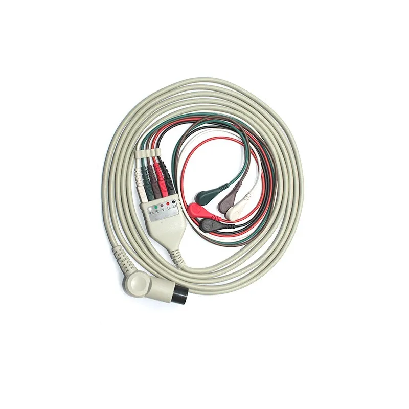 Fast Delivery 5 Lead Holter Ecg Cable Ecg Electrodes Wires Ecg Lead Wire