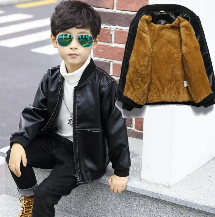 cy10728a trendy children clothes boys coats baby pu leather jacket pure color toddler boy jacket