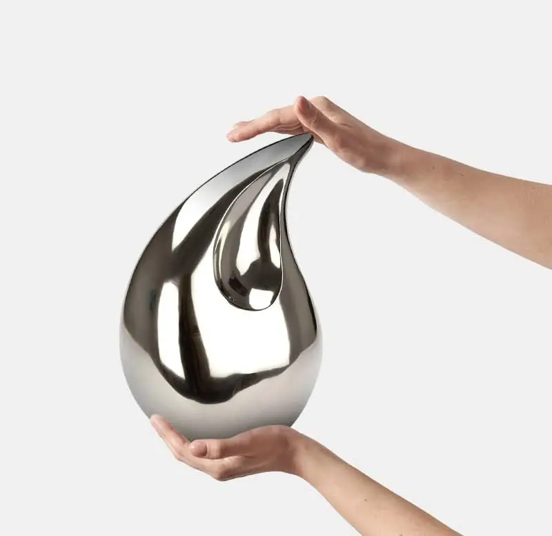 Unique Teardrop Cremation Urns for Human Ashes Adult Large Funeral Vase with Bottom Threaded Lid Memorial Urns Handcrafted