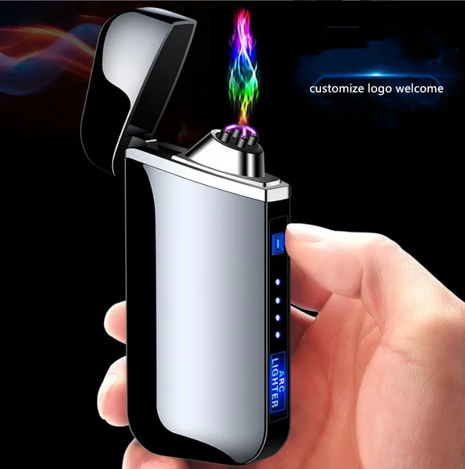 New Plasma Double Arc lighter  electronic charging lighter With Touch sensor switch