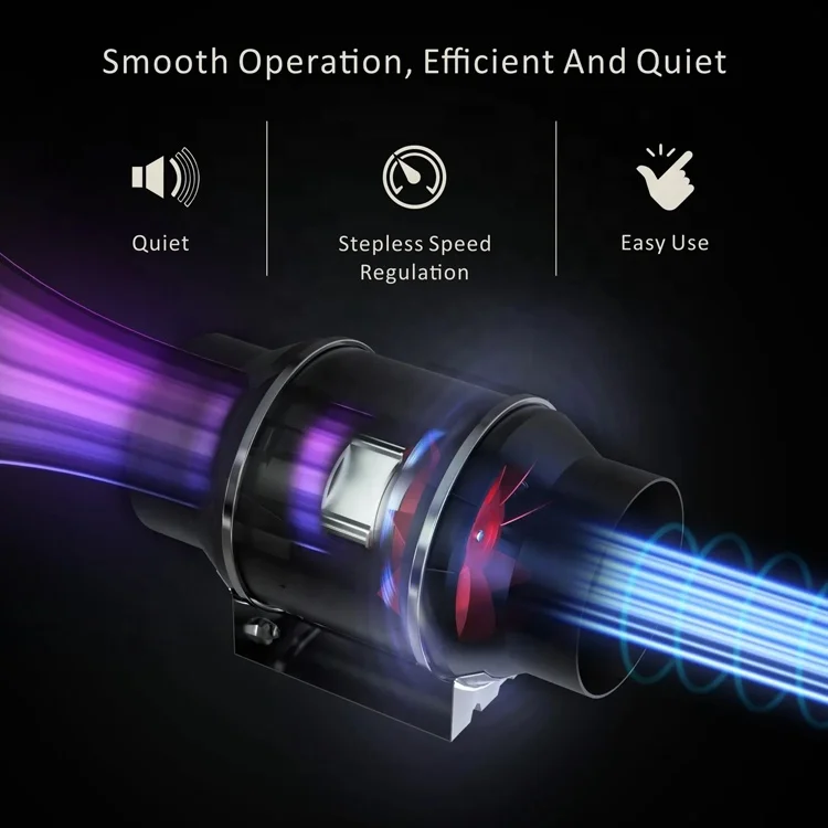 Circular 6 inch Duct Fan with 0-100% Variable Speed Controller - Ventilation Exhaust Fan grow Hydroponics tent exhaust fan