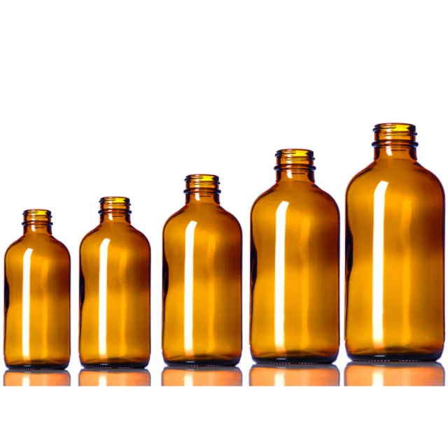 8oz 12oz 16oz 250ml 350ml 500ml Clear French Square Round Amber Glass Bottles For Beverage With Airtight Screw Cap