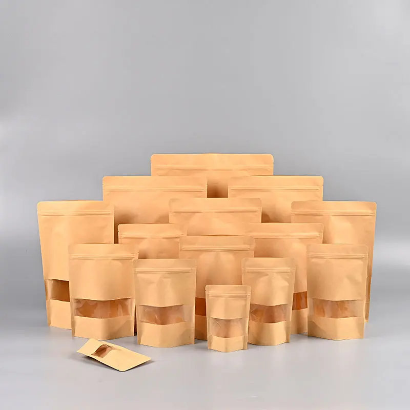 Food grade vertical plastic baking bread bags oil proof and waterproof food packaging storage Bag with transparent windows