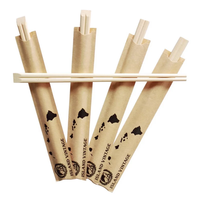 Natural  Customized Logo Round Twins and Tensoge  Bamboo Disposable Bamboo Chopstick