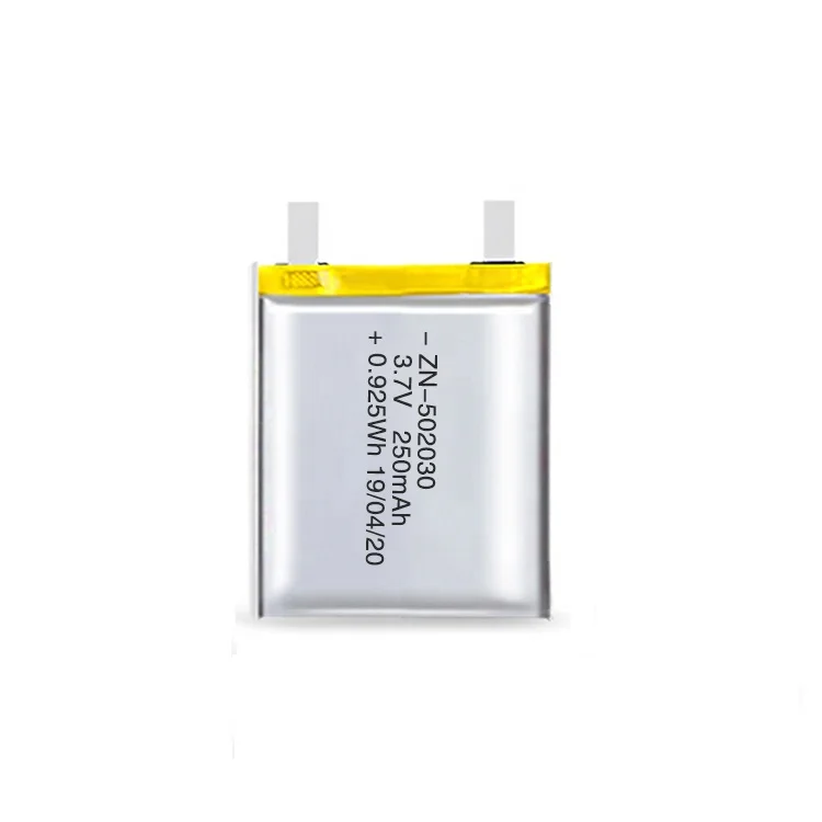 502030 KC/CE/ROHS/UN38.3/MSDS небольшая перезаряжаемая литиевая батарея 250mAh 3,7 v