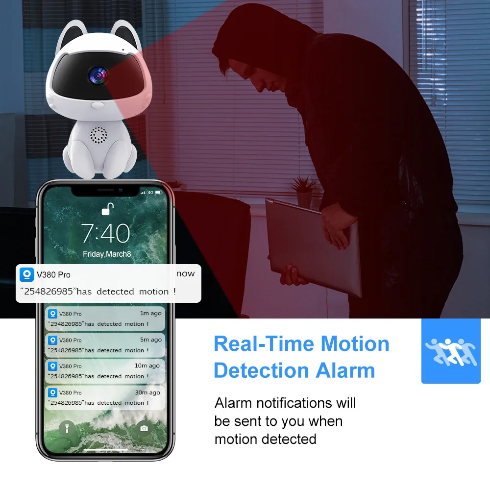 1080P Wifi Pet Baby Monitor Wireless Smart Indoor Security Tracking Wifi Cameras