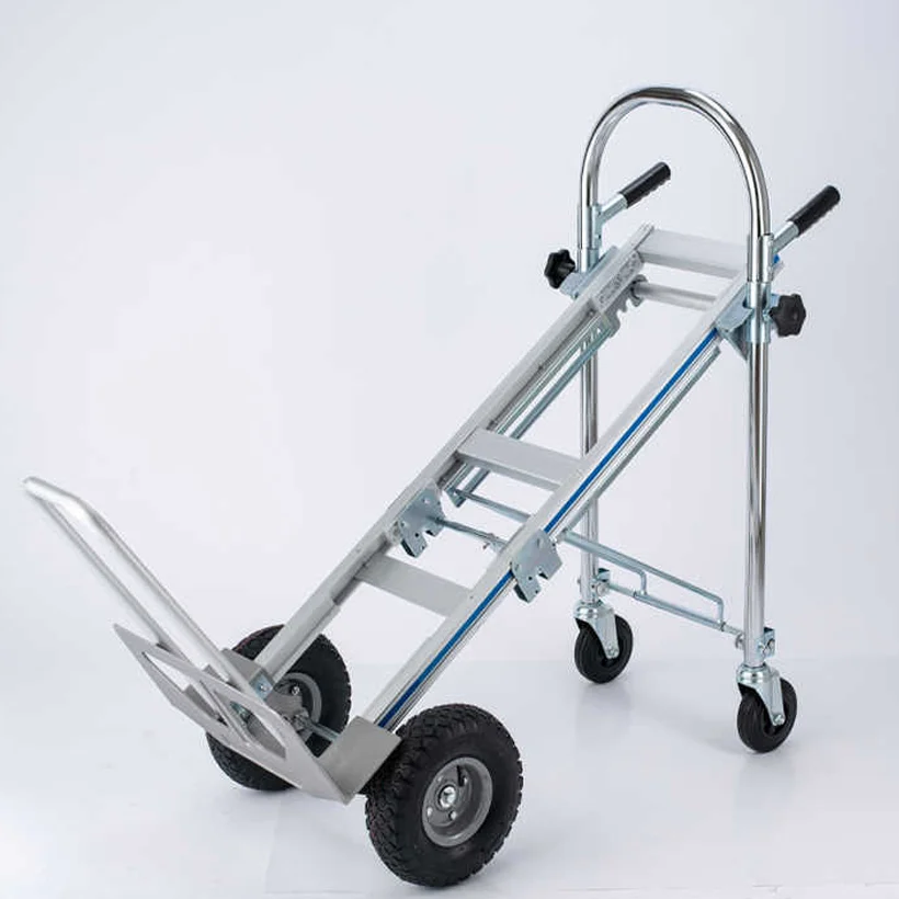 Aluminum alloy trolley Storage type folding cart Aluminum alloy two-in-one cart Four-wheel platform luggage cart Portable