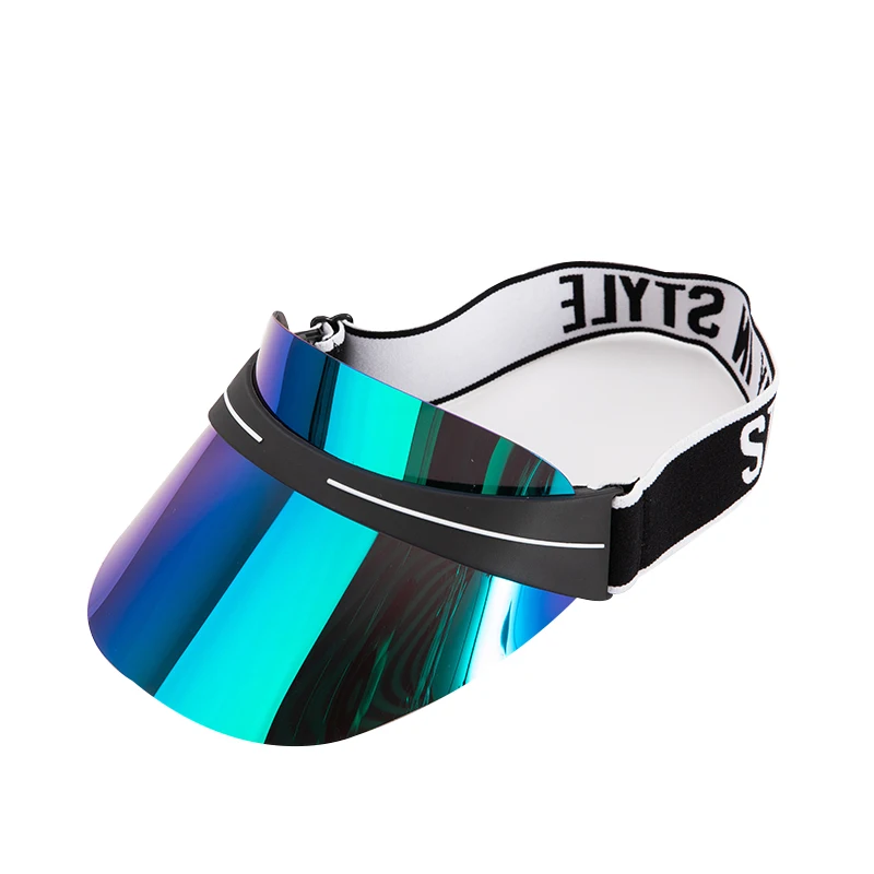 HIgh Quality Colorful Custom PVC Visor Cap Elastic Band Transparent Visor Hats