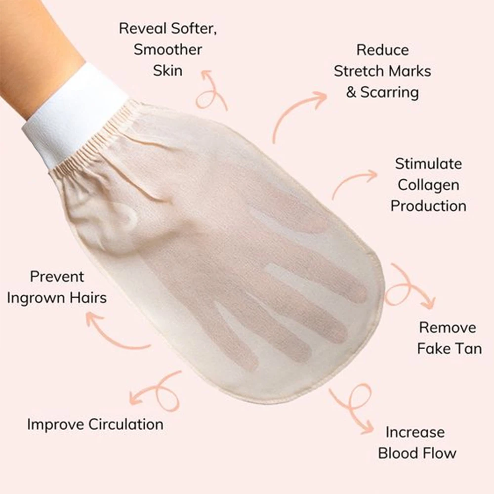 100% Raw Silk Face Mitt Exfoliating Silk Glove Pure Silk Bath Glove For Body And Face