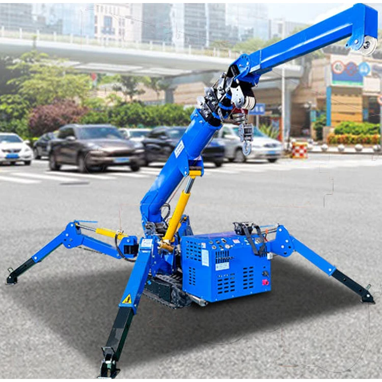 2024 Easy Operate 3 5 8 Ton Diesel Engine Spider Cranes Mini Crawler 3ton Telescopic Spider Crane With Ce Certificate