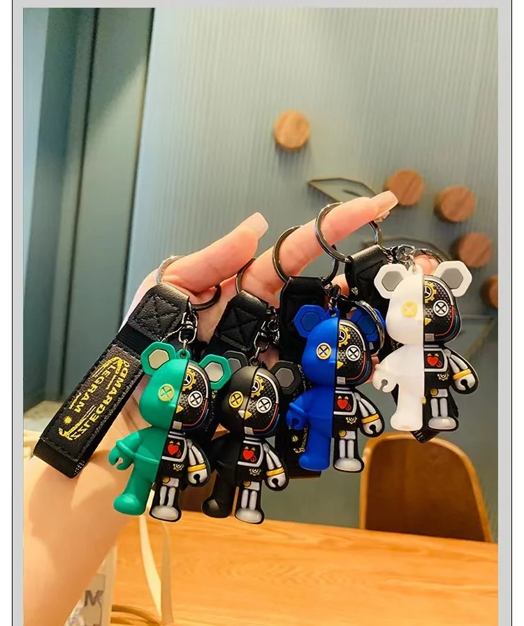 manufacturer metal animal keychain 3d pvc cute rubber anime bear keychains