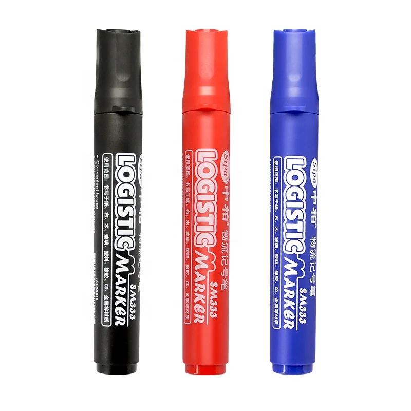 Черный масляный Перманентный Экспресс-логистический маркер с большой головкой, Толстая ручка, бумага, дерево, металл, пластик, стекло, логистические чернила на масляной основе