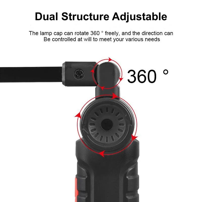 LED Work Light Foldable Charging Magnet Outdoor Auto Flashlight With Hook COB Multifunctional Car Maintenance Light