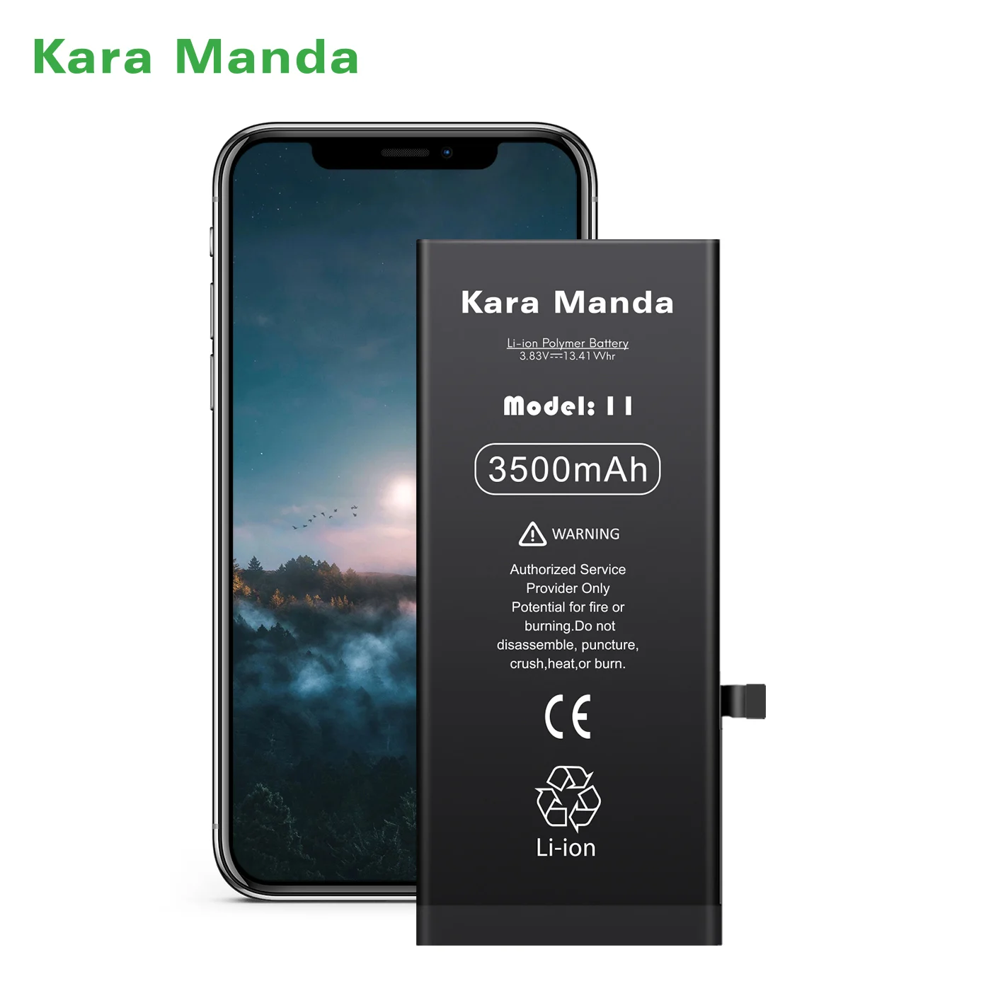 Kara Manda Mobile Phone Accessories 3110mAh 3550mAh Replacement Batteries for iPhone 11 Battery Original High Capacity