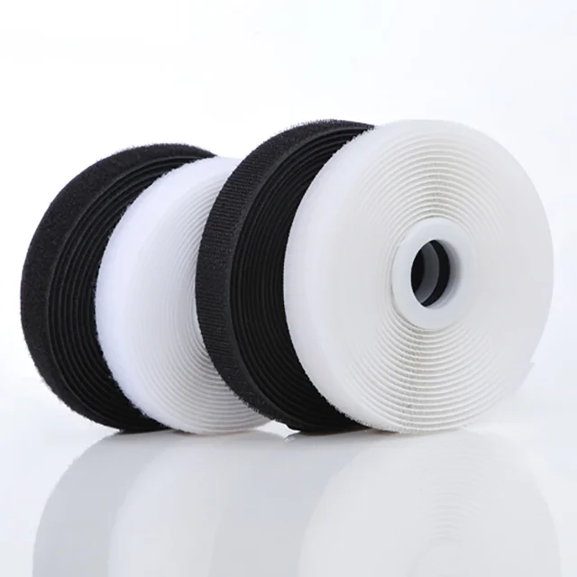 Polyester and nylon sew on hook and loop fastener tape