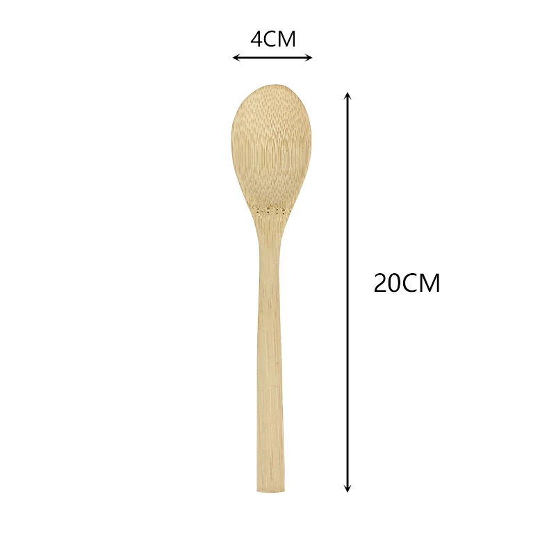 Индивидуальная Высококачественная натуральная ложка, Экологичная термостойкая бамбуковая кухонная утварь, круглая ложка с длинной ручкой, деревянная бамбуковая ложка