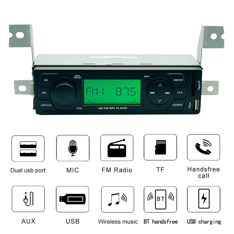 HOT Car Radio Single 1 din MP3 Player AM FM Radio AUX Input Stereo Audio