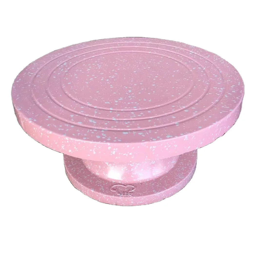 Best quality 12 inches solid color pot plastic cake turntable use tools
