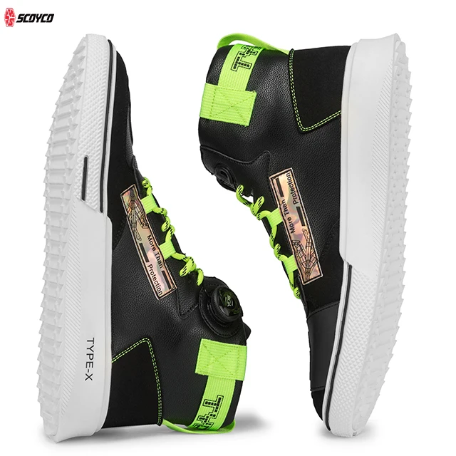 Mens Microfiber Speed Biker Motorcycle Dirtbike Boots For Men Shoes Motorsports Wear