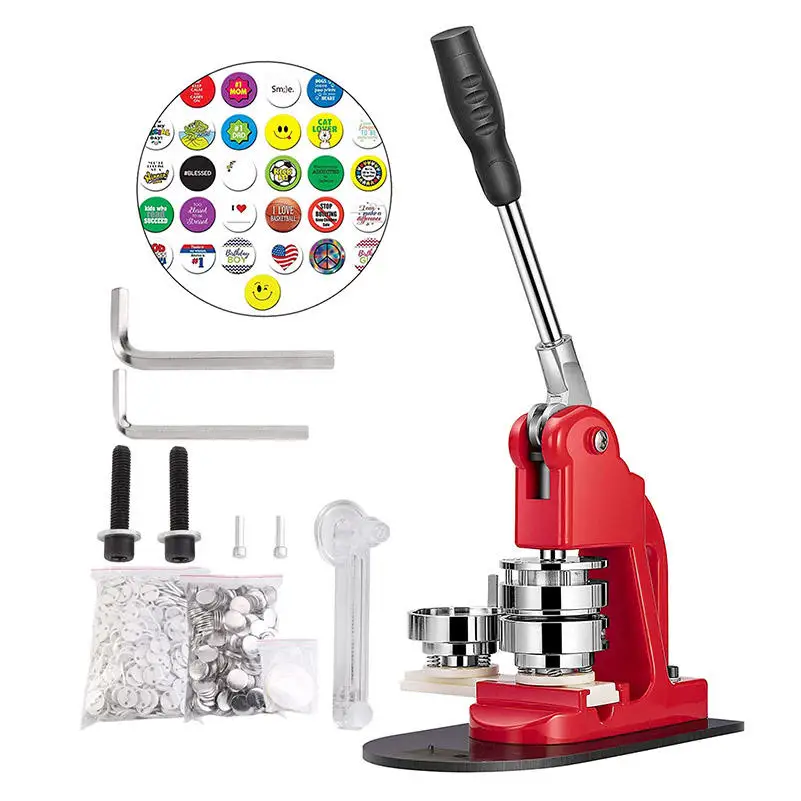 Promotional Manual Automatic Pin Badge Maker Plastic Pin Button Making Machine 25mm 32mm 44mm 75mm