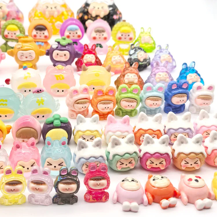 cartoon kid cute kawaii resin luminous objects glowing rabbit miniature decorative model 3d mini animals lucky bag children toys
