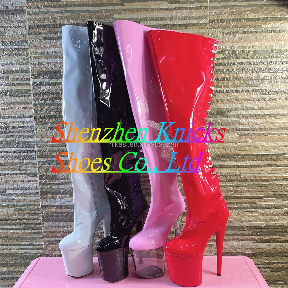 Женские сапоги до колена для ночного клуба, пикантные высокие модные сапоги, 20 см