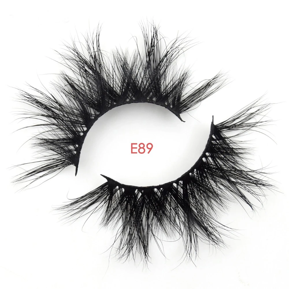 Curl c and cc fluffy 25 mm mink lashesfake russian false mink fluffy 5d mink wholesale lashes