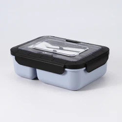High Quality PP Food Packaging Grade Plastic Lunch Boxes Container Three Sub Box