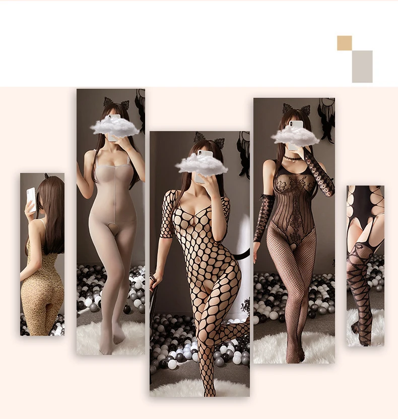 Sexy Mesh Fishnet Bodystockings Lingerie For Women Erotic Sexy Open Bra Crotchless Teddies Perspective Sexy Porno Underwear 2023