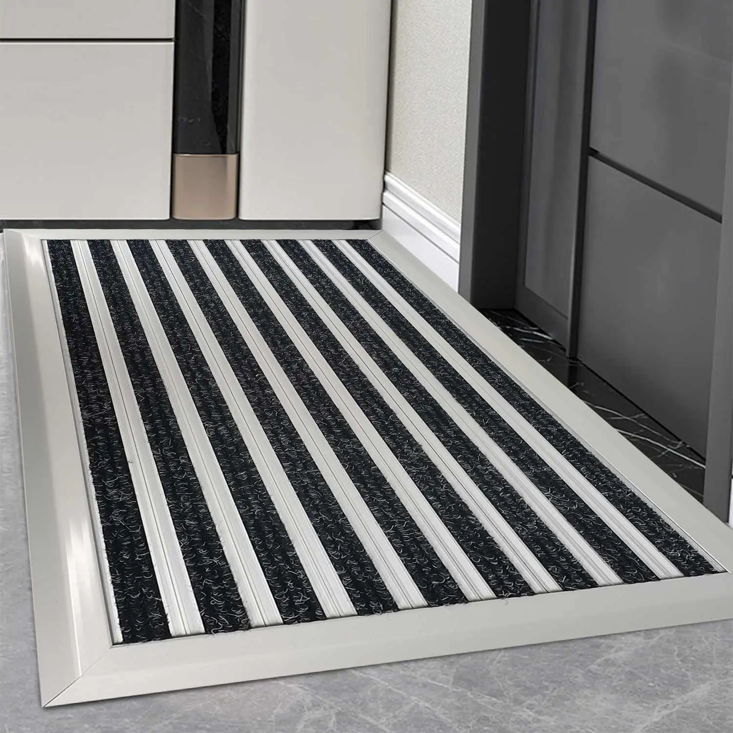 Custom Outdoor Commercial aluminum alloy entrance floor mat non-slip welcome metal door mat For Hotel and Office Building