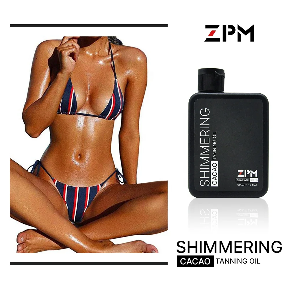 ZPM OEM/ODM частная торговая марка веганское загарочное масло для тела блестящее мерцающее в наличии