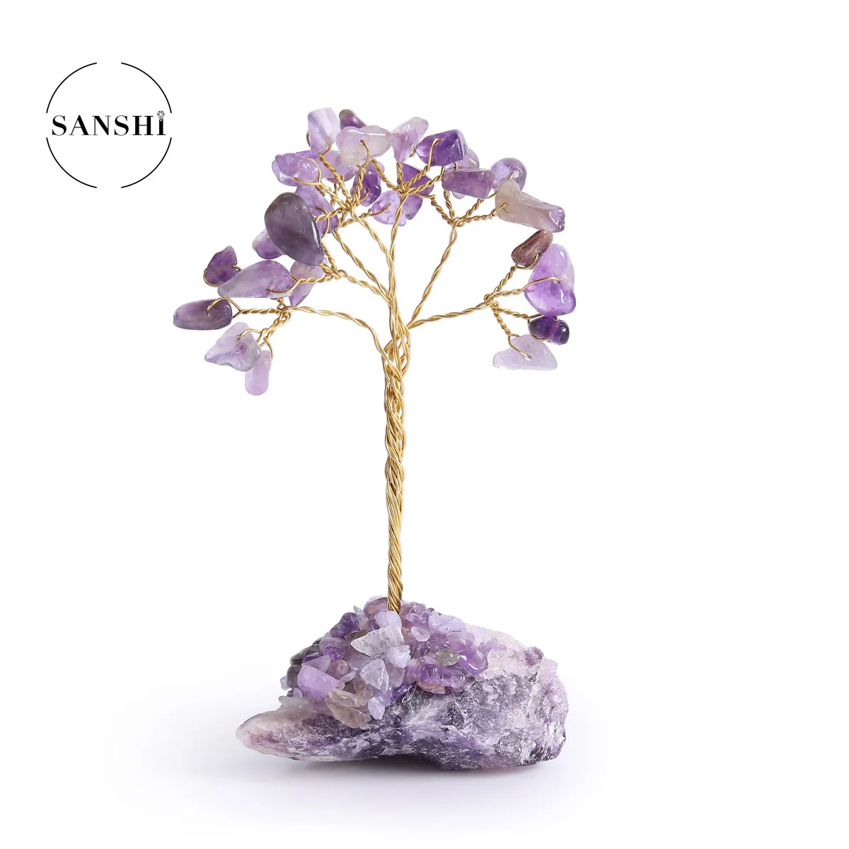 Handmade Wire Jewelry Custom Life Tree Home Decoration Natural Love Jewelry Crafts Gemstone Energy Crystal Tree