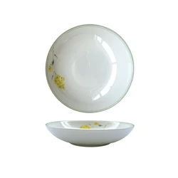 wholesalers ceramic and porcelain plates green plant pattern bone china dinner plate set fish fruit soup dish plate