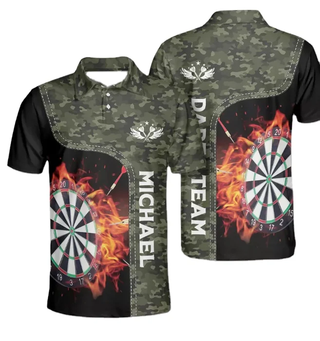 Custom polyester quick dry sublimated darts shirts